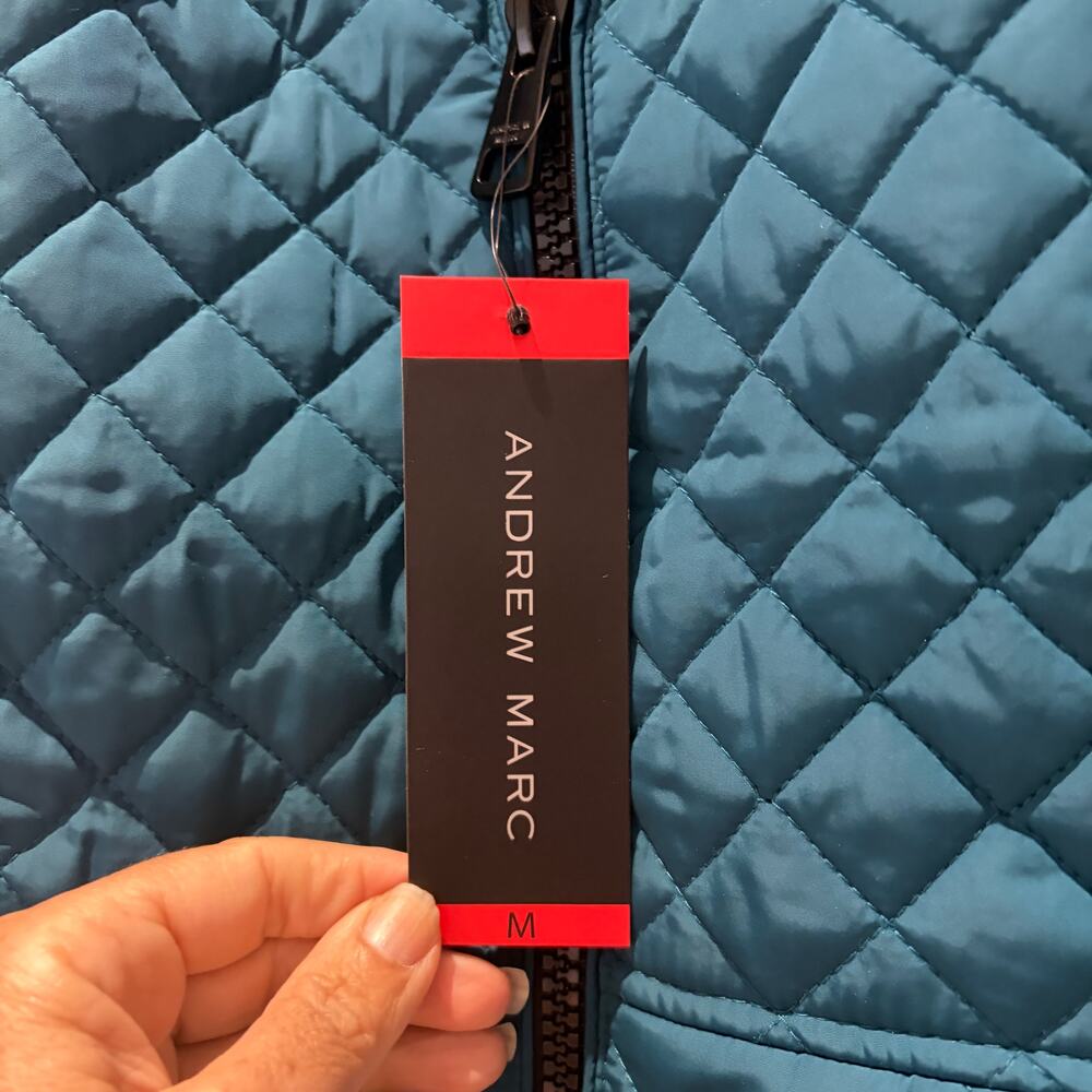 Andrew Marc Quilted Vest Size Medium Teal NWT - Picture 6 of 7